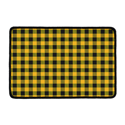 Fire Yellow Buffalo Check Pattern Print Kitchen Mat