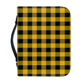 Fire Yellow Buffalo Check Pattern Print Leather Bible Cover