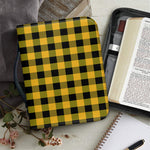 Fire Yellow Buffalo Check Pattern Print Leather Bible Cover