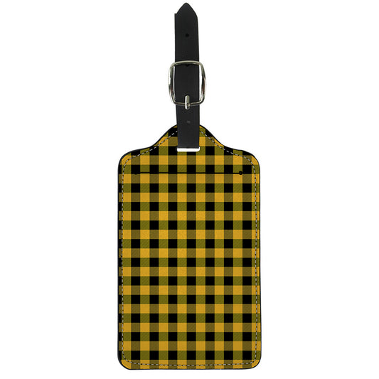 Fire Yellow Buffalo Check Pattern Print Luggage Tag