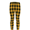 Fire Yellow Buffalo Check Pattern Print Men's Leggings
