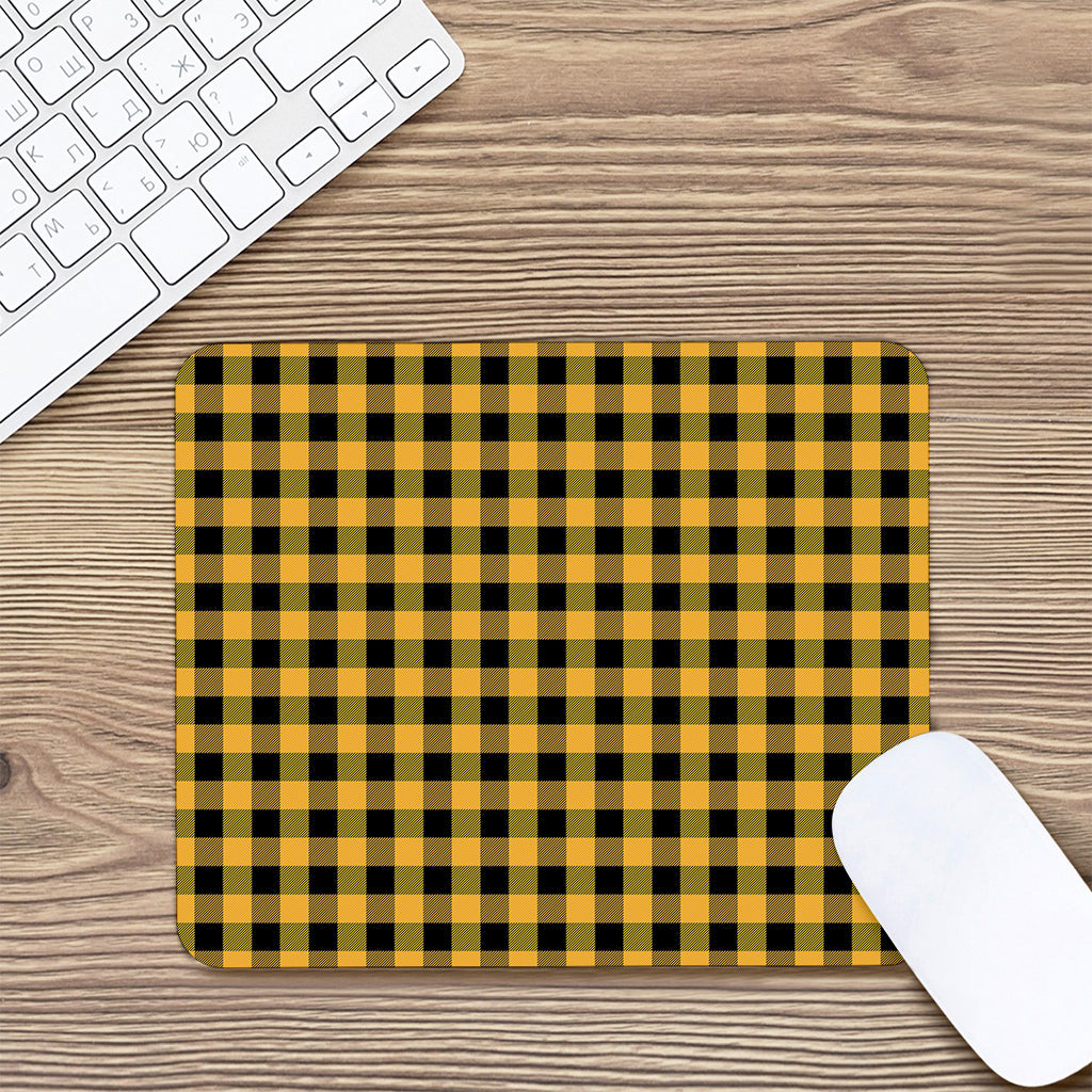 Fire Yellow Buffalo Check Pattern Print Mouse Pad