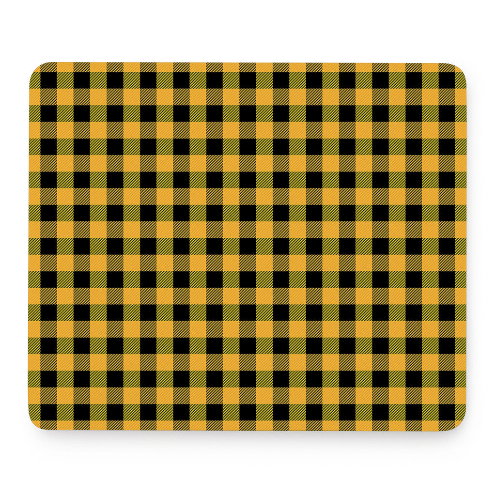 Fire Yellow Buffalo Check Pattern Print Mouse Pad