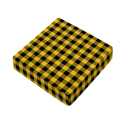 Fire Yellow Buffalo Check Pattern Print Outdoor Seat Cushion Cover