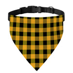 Fire Yellow Buffalo Check Pattern Print Over The Collar Dog Bandana