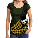 Fire Yellow Buffalo Check Pattern Print Pet Sling Carrier