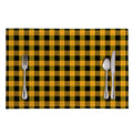 Fire Yellow Buffalo Check Pattern Print Placemat