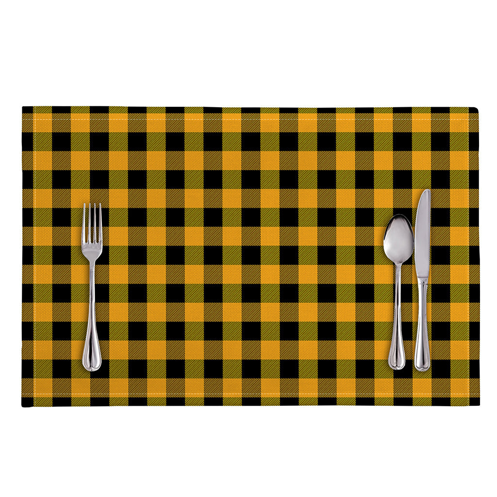 Fire Yellow Buffalo Check Pattern Print Placemat