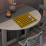Fire Yellow Buffalo Check Pattern Print Placemat