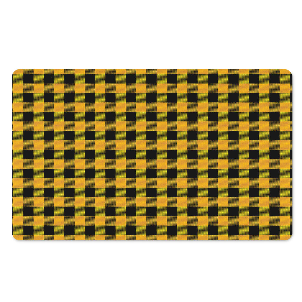 Fire Yellow Buffalo Check Pattern Print Polyester Doormat