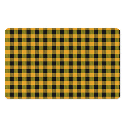 Fire Yellow Buffalo Check Pattern Print Polyester Doormat