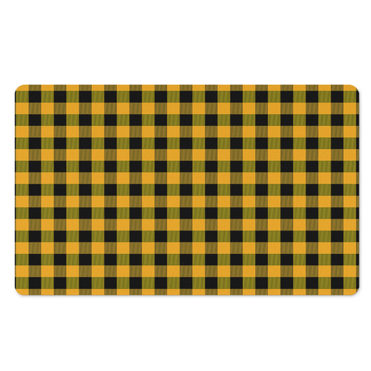 Fire Yellow Buffalo Check Pattern Print Polyester Doormat