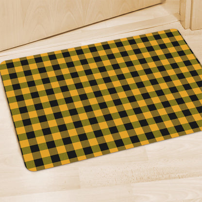 Fire Yellow Buffalo Check Pattern Print Polyester Doormat