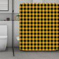 Fire Yellow Buffalo Check Pattern Print Polyester Shower Curtain