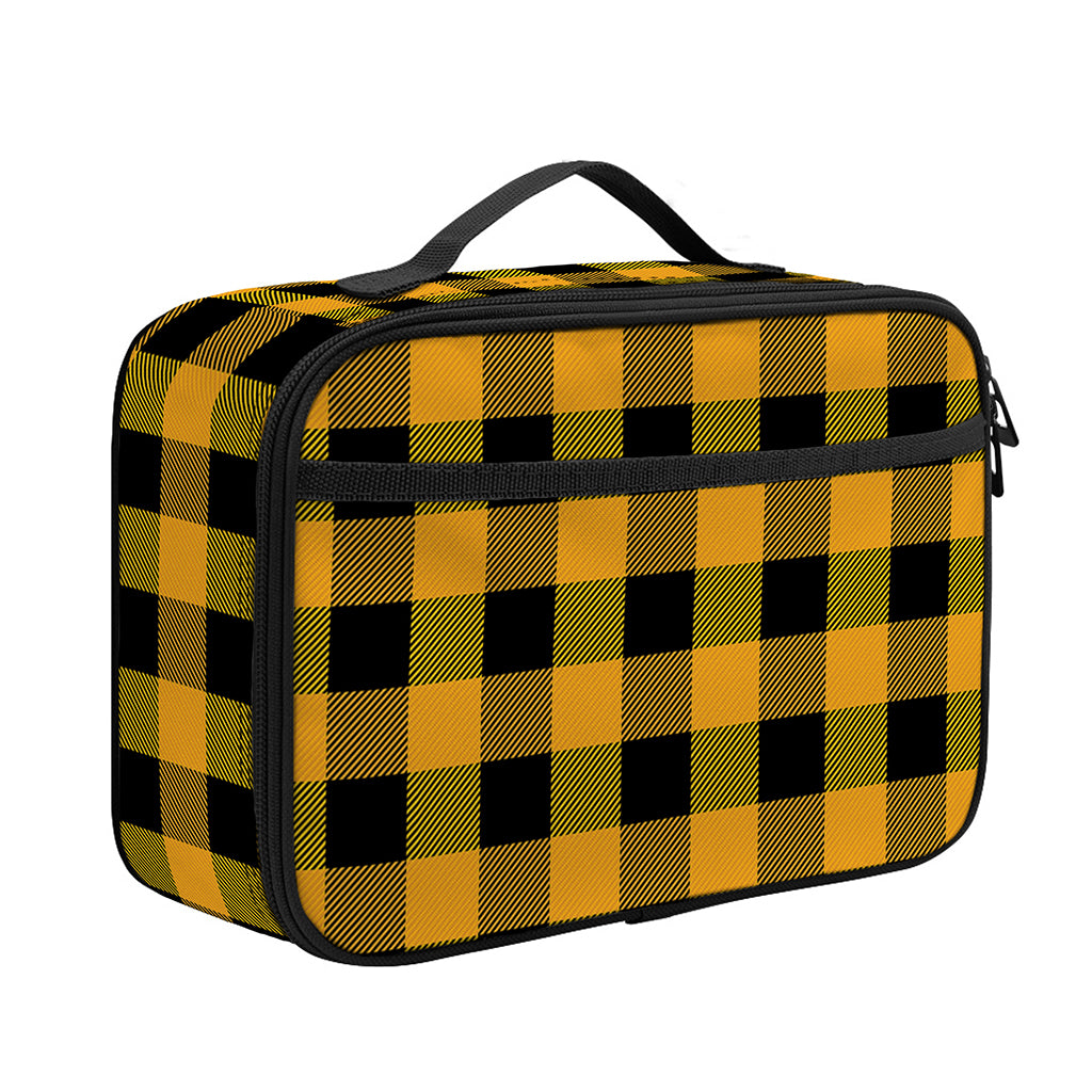 Fire Yellow Buffalo Check Pattern Print Portable Lunch Bag