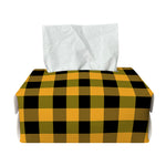 Fire Yellow Buffalo Check Pattern Print Rectangle Tissue Box Cover