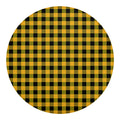 Fire Yellow Buffalo Check Pattern Print Round Blanket