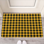 Fire Yellow Buffalo Check Pattern Print Rubber Doormat
