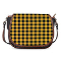 Fire Yellow Buffalo Check Pattern Print Saddle Bag