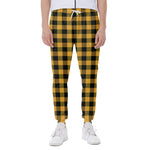Fire Yellow Buffalo Check Pattern Print Scuba Joggers