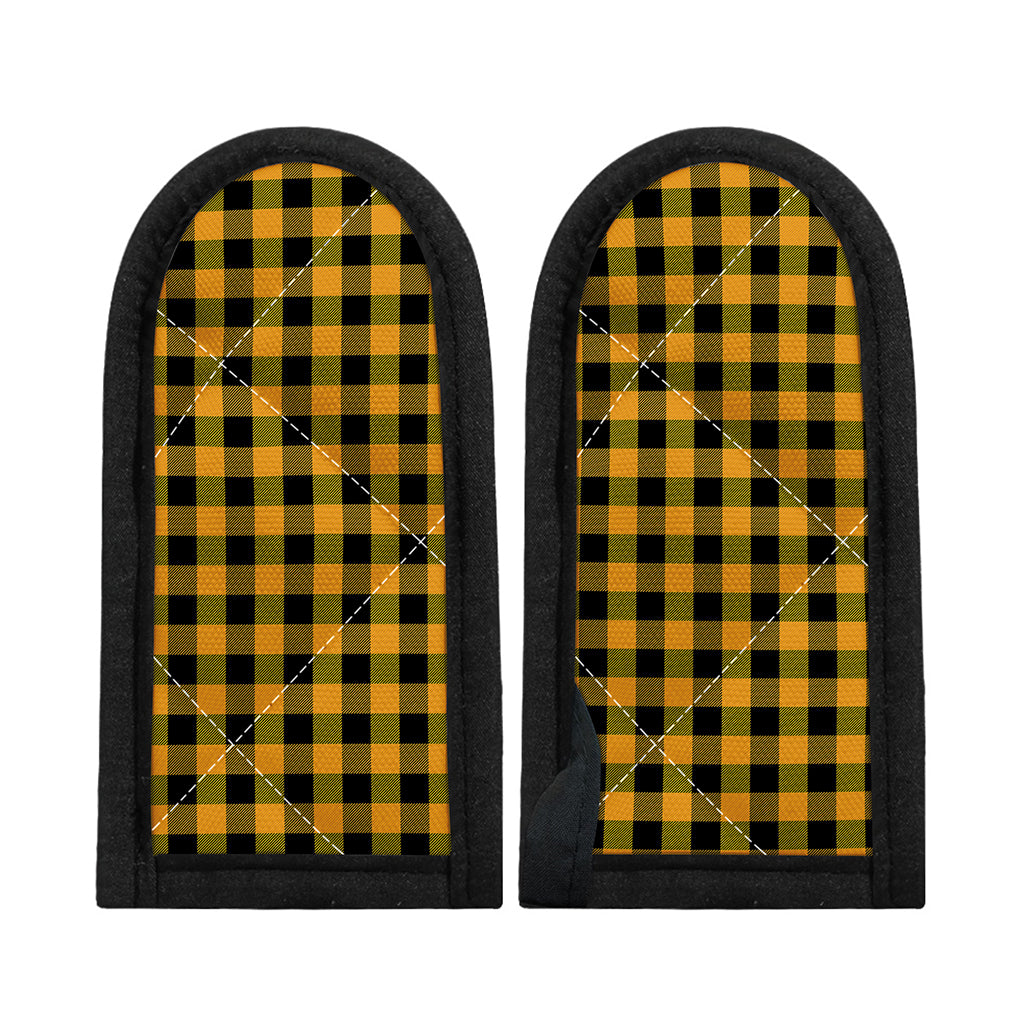 Fire Yellow Buffalo Check Pattern Print Skillet Handle Cover