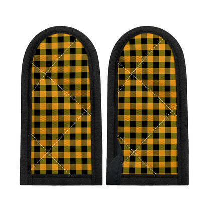 Fire Yellow Buffalo Check Pattern Print Skillet Handle Cover