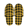 Fire Yellow Buffalo Check Pattern Print Slippers