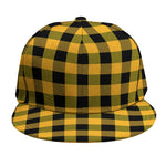 Fire Yellow Buffalo Check Pattern Print Snapback Cap