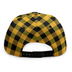 Fire Yellow Buffalo Check Pattern Print Snapback Cap