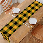 Fire Yellow Buffalo Check Pattern Print Table Runner