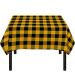 Fire Yellow Buffalo Check Pattern Print Tablecloth