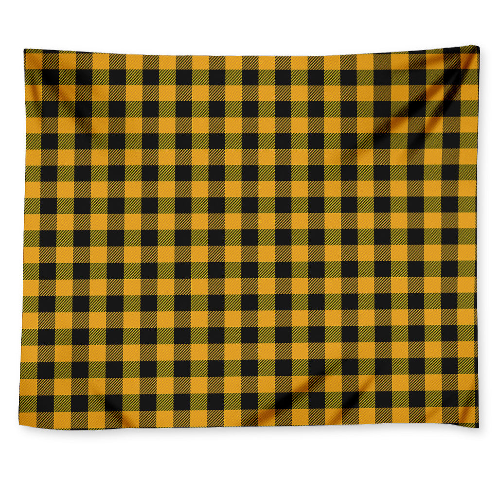 Fire Yellow Buffalo Check Pattern Print Tapestry