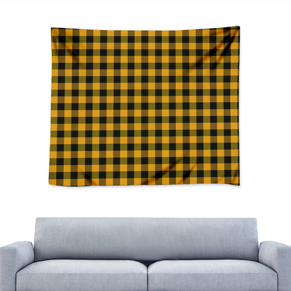 Fire Yellow Buffalo Check Pattern Print Tapestry