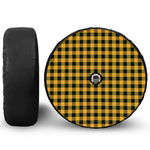 Fire Yellow Buffalo Check Pattern Print Tire Cover With Camera Hole