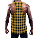 Fire Yellow Buffalo Check Pattern Print Training Tank Top