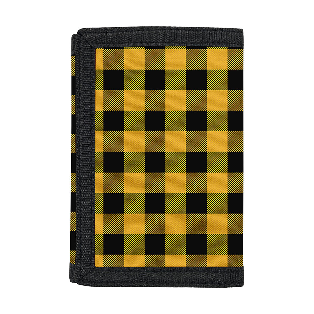 Fire Yellow Buffalo Check Pattern Print Trifold Wallet