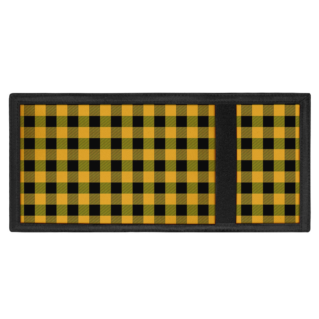 Fire Yellow Buffalo Check Pattern Print Trifold Wallet