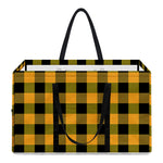 Fire Yellow Buffalo Check Pattern Print Utility Tote Bag