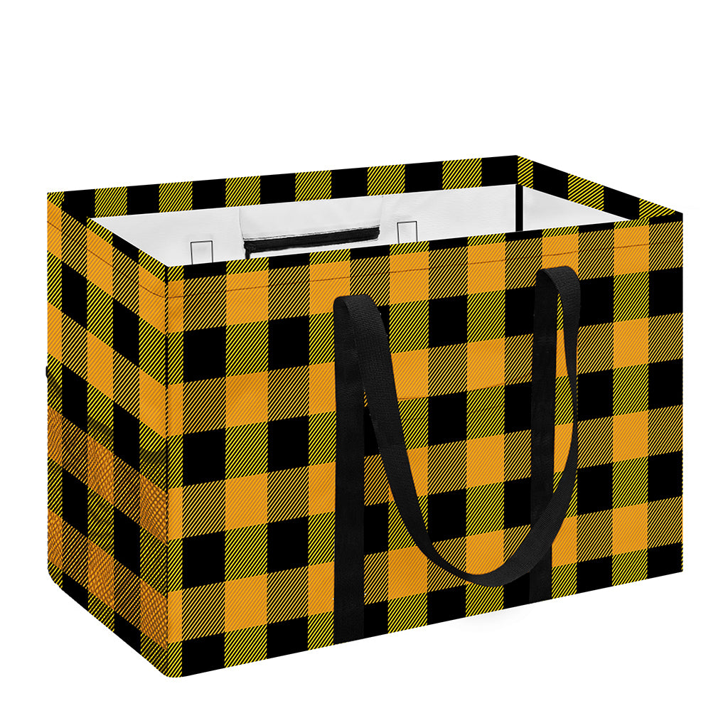 Fire Yellow Buffalo Check Pattern Print Utility Tote Bag