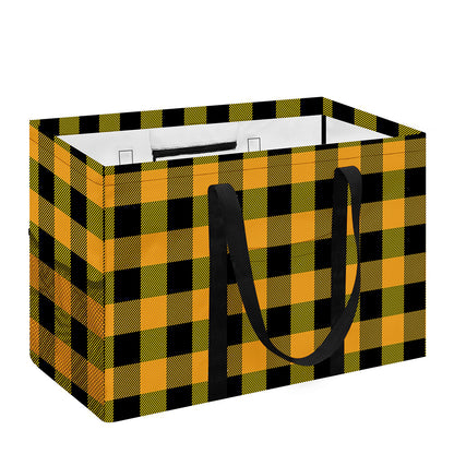Fire Yellow Buffalo Check Pattern Print Utility Tote Bag