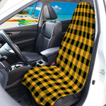 Fire Yellow Buffalo Check Pattern Print Waterproof Car Seat Cover