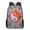 Fire Yin Yang Chinese Zodiac Print 17 Inch Backpack