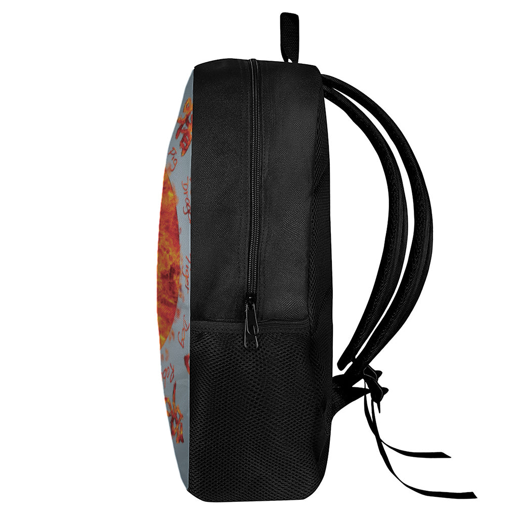Fire Yin Yang Chinese Zodiac Print 17 Inch Backpack