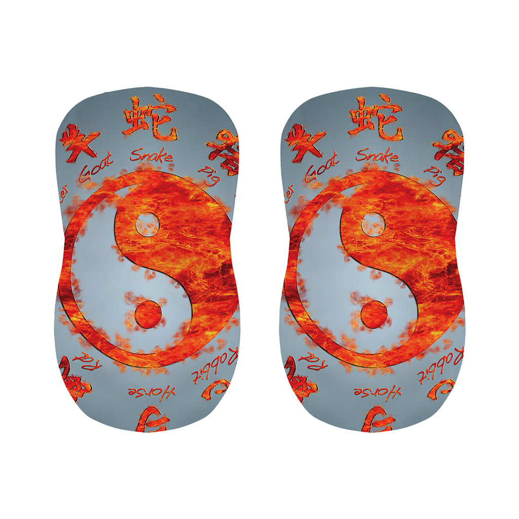 Fire Yin Yang Chinese Zodiac Print Bar Stool Covers