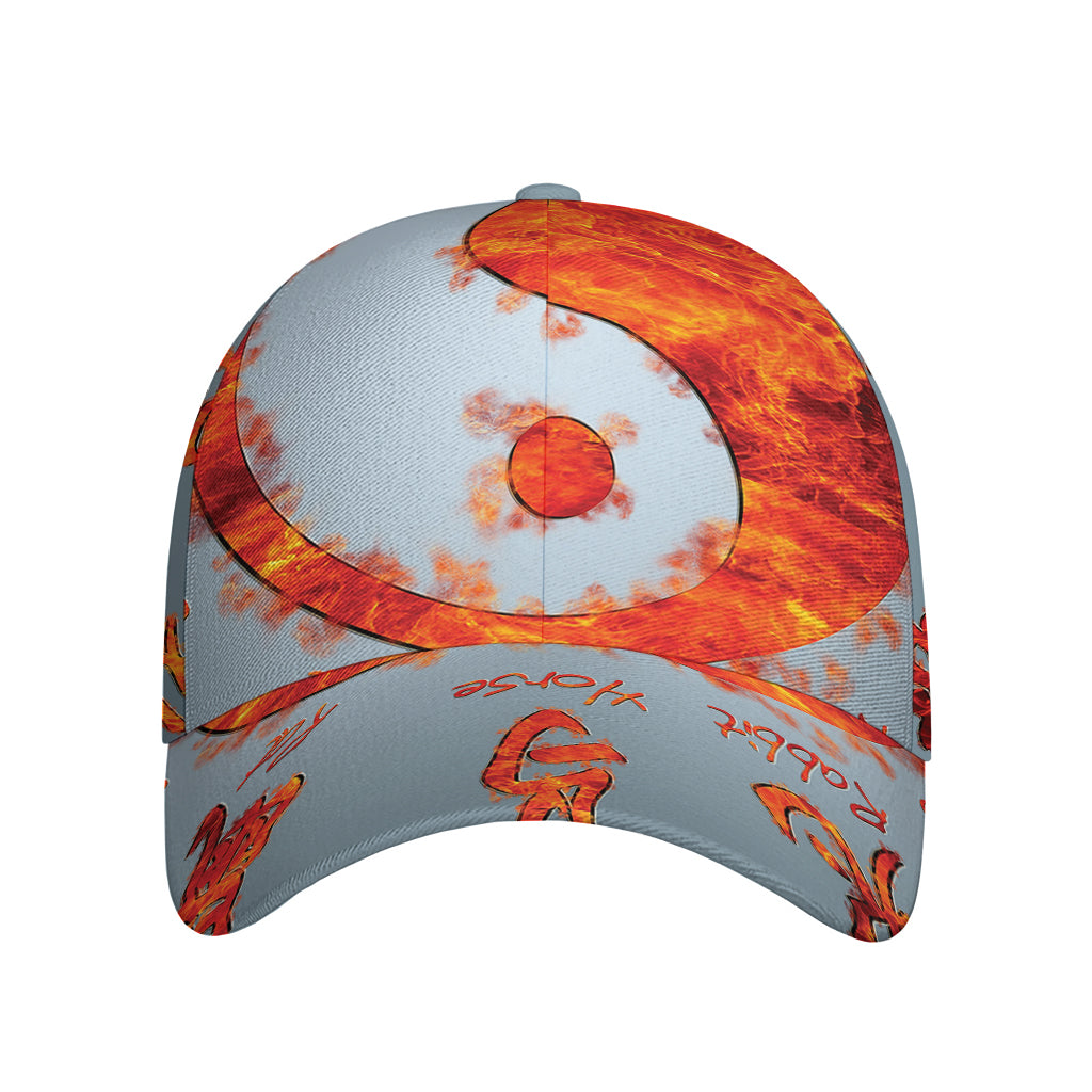 Fire Yin Yang Chinese Zodiac Print Baseball Cap