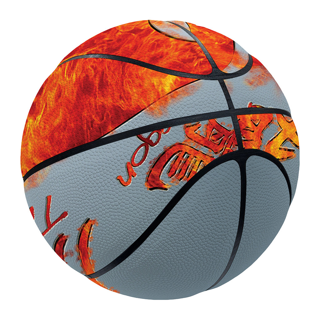 Fire Yin Yang Chinese Zodiac Print Basketball