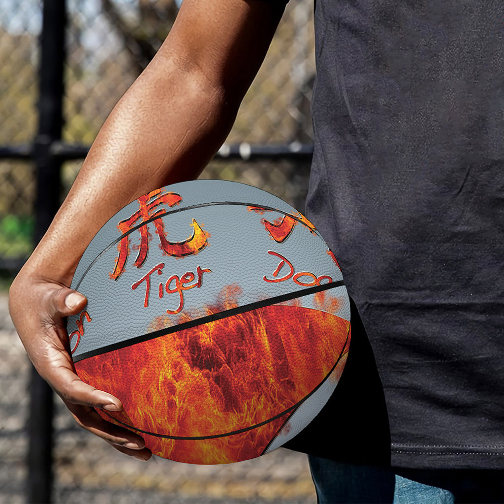 Fire Yin Yang Chinese Zodiac Print Basketball