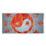 Fire Yin Yang Chinese Zodiac Print Beach Towel