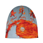 Fire Yin Yang Chinese Zodiac Print Beanie