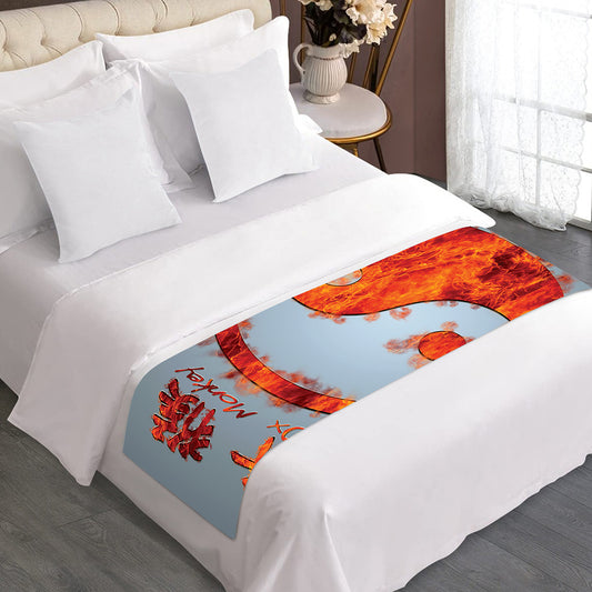 Fire Yin Yang Chinese Zodiac Print Bed Runner